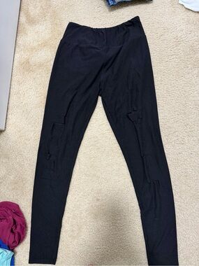 Women’s black Stretch Leggings with  Slits